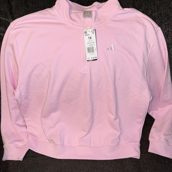 Adidas women’s Pink Quarter-Zip Pullover new with tag - Picture 1 of 1